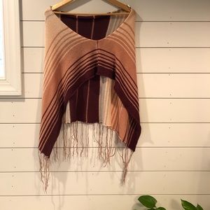 Abercrombie & Fitch drape fringe poncho, OS